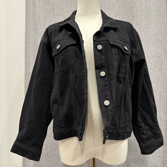 Classic Relaxed Icon Denim Black Jacket size Large - Picture 4 of 15